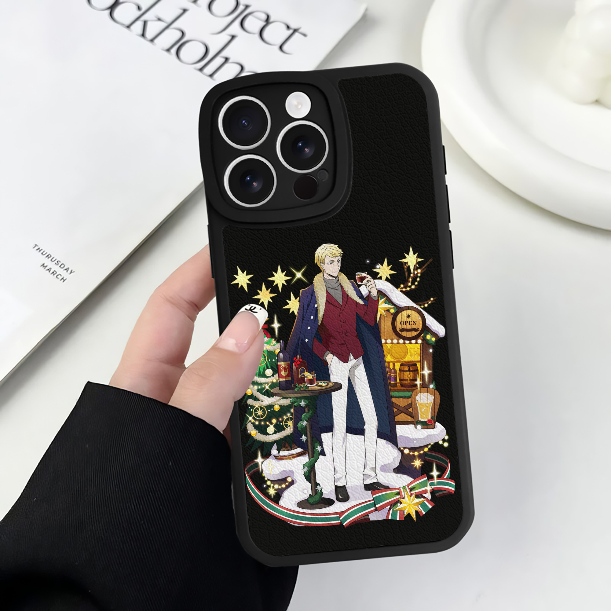 （画像用） 文豪ストレイドッグス Bungo Stray Dogs 【iPhone 16シリーズ対応】シリコンスマホケース（レザー調） 材質：シリコン